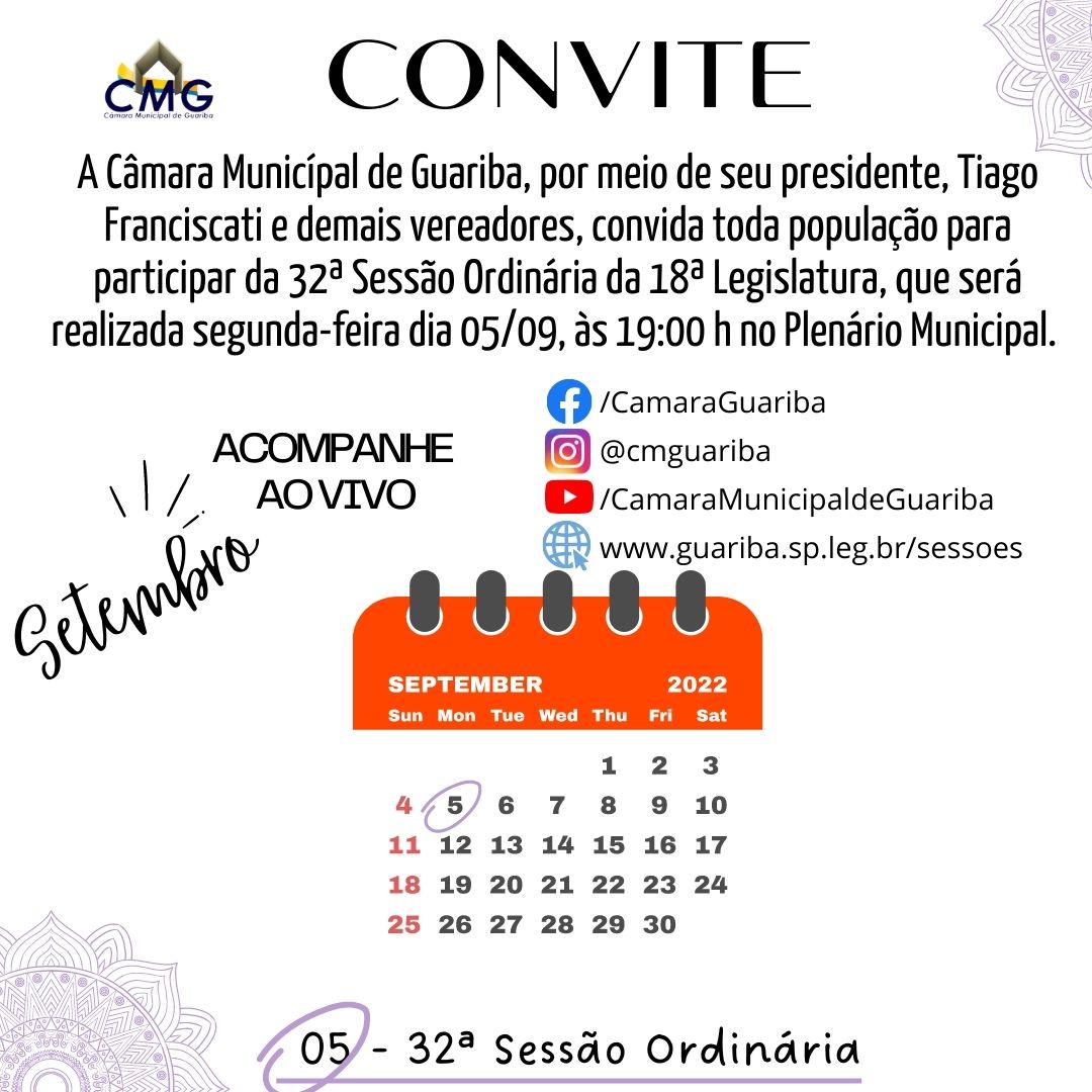 Convite 32ª Sessão Ordinária