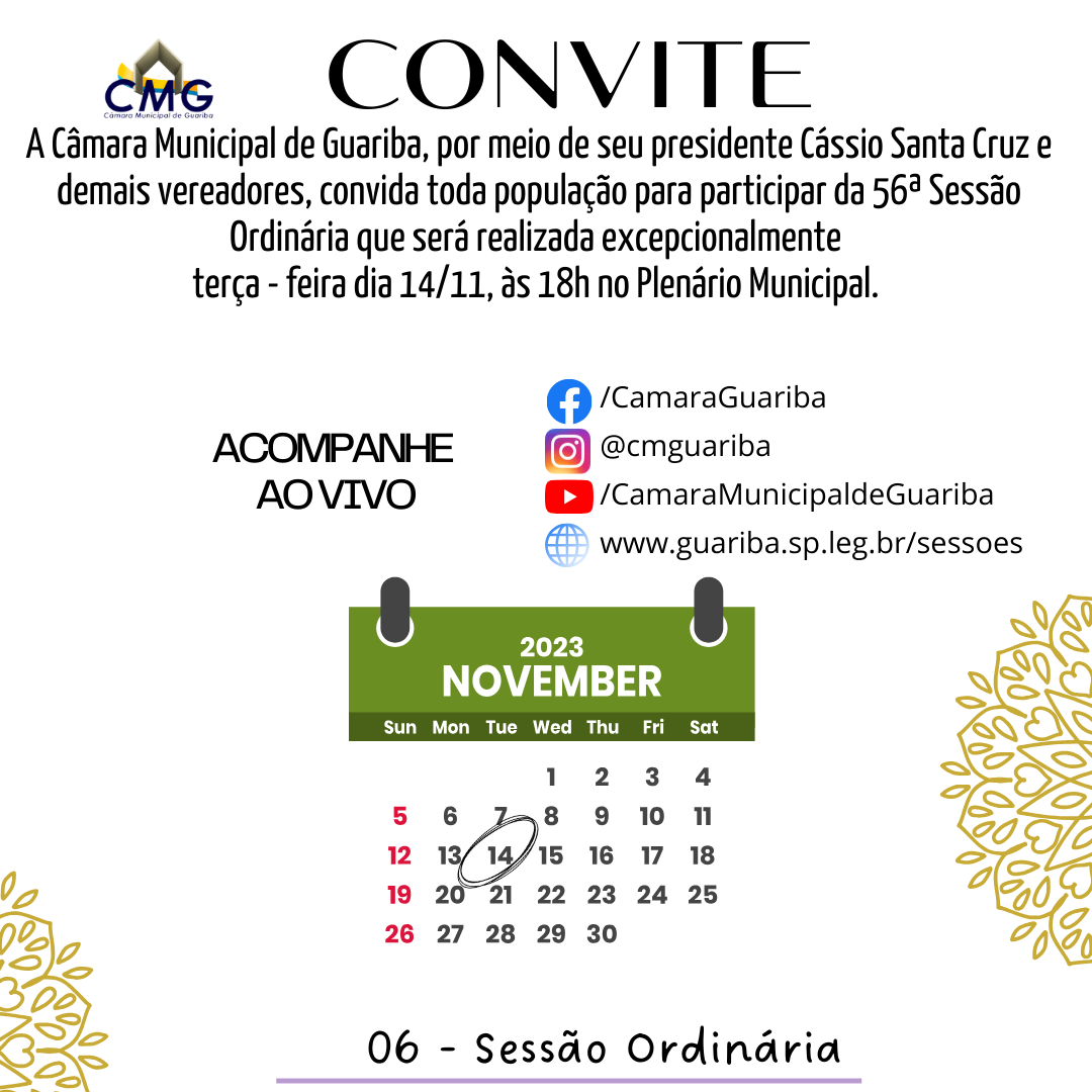 Convite 56 sessão