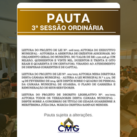 Pauta 3ª Sessão Ordinária