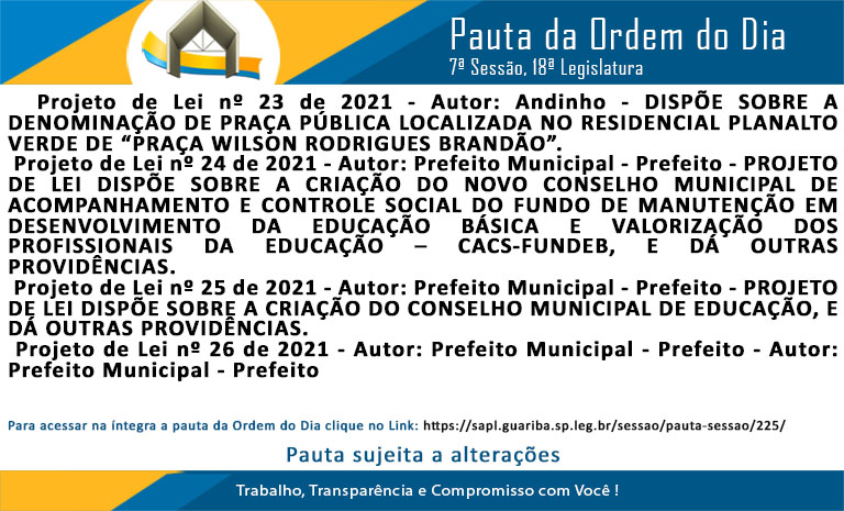 pauta 7ª Sessão