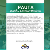 Pauta Sessão Extrordinária