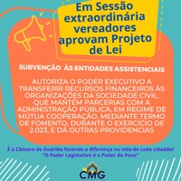   Subvenção às entidades assistenciais!